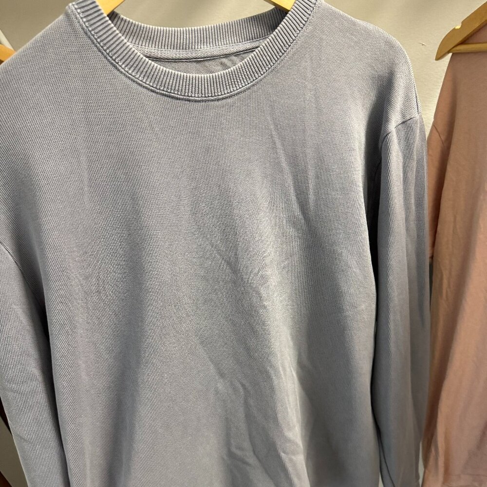 Alex Crane Medium Slate Charcoal Grey Organic Cotton Crewneck Sweater